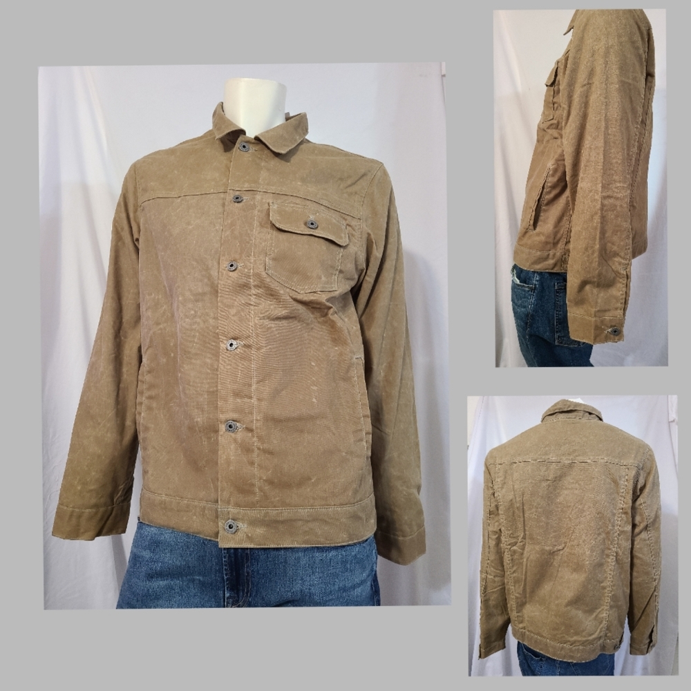 Flint & Tinder Flannel-lined Waxed Trucker Jacket - Picture 3 of 15